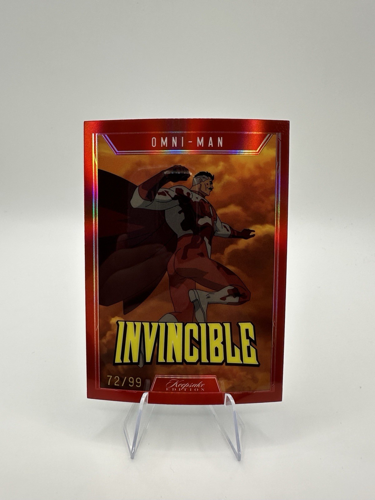 Invincible Keepsake Omni-Man Season 1 #62 Red Refractor /99 Color Match