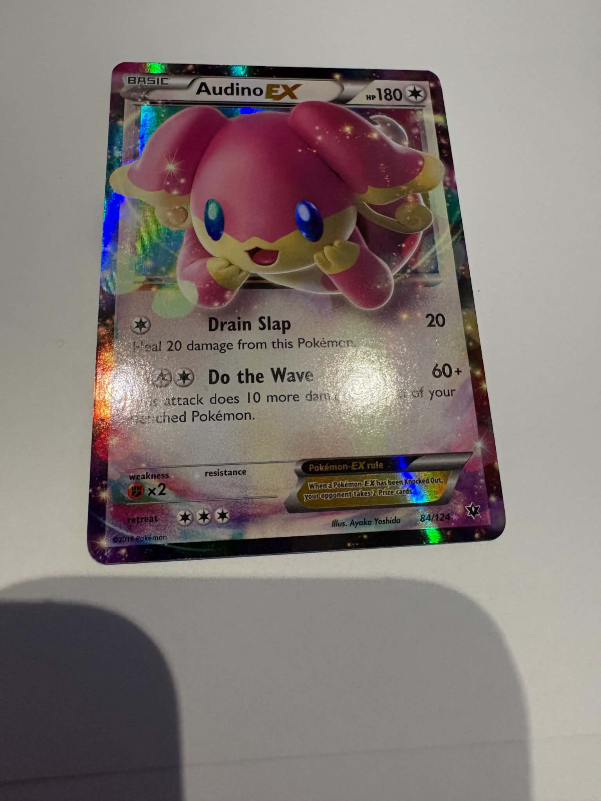 Pokemon TCG Audino EX Holo Ultra Rare Card 84/124 Fates Collide