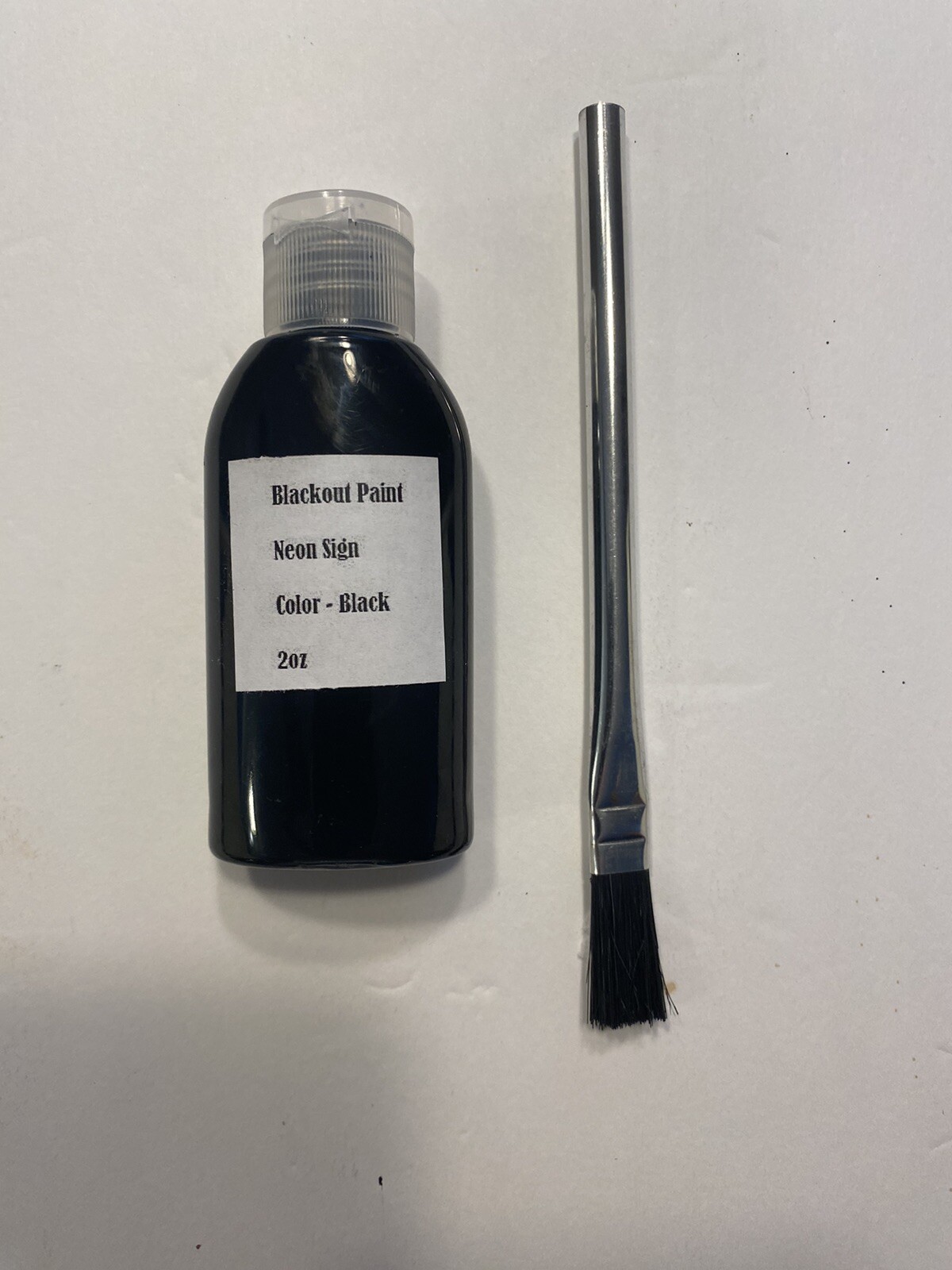 🔥Black Out Paint For Neon Signs Color – Black (2oz) With 6” Metal Paint Brush