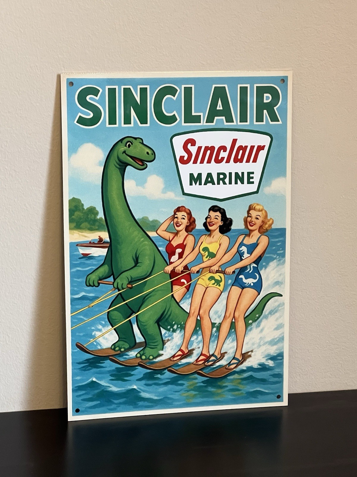 Hi Gloss! Sinclair Marine Gasoline Pinup Vintage Style Metal Sign Advertising