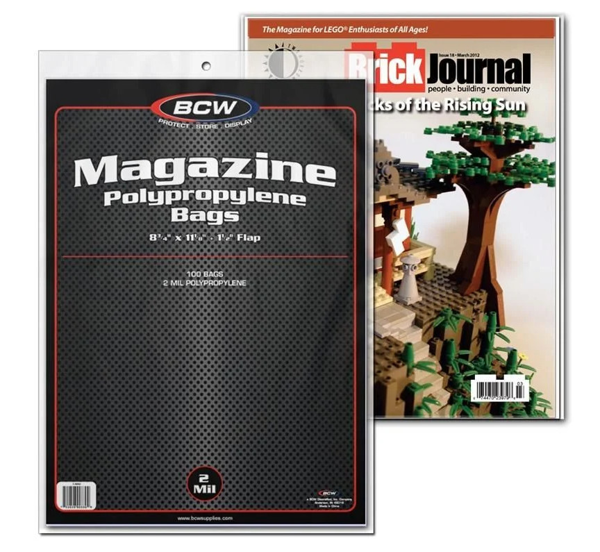 BCW Magazine Bags 10 CT. 8-3/4″ X 11-1/8″ Acid Free Polypropylene Sleeves 1-MAG
