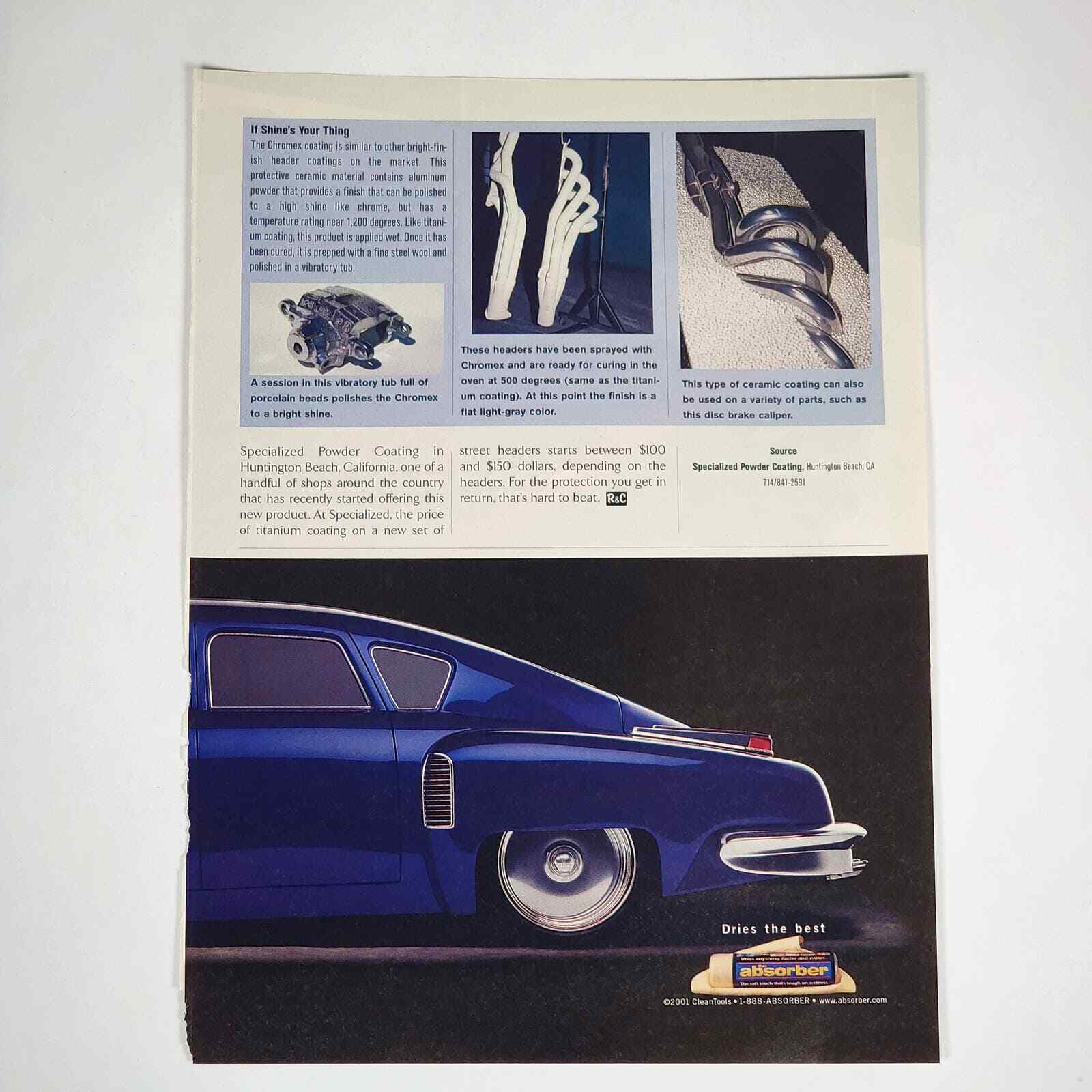 Ceramic Coating “Titanium Tough” 5pg Print Article 2001 Rod & Custom 8.5″ x 11″