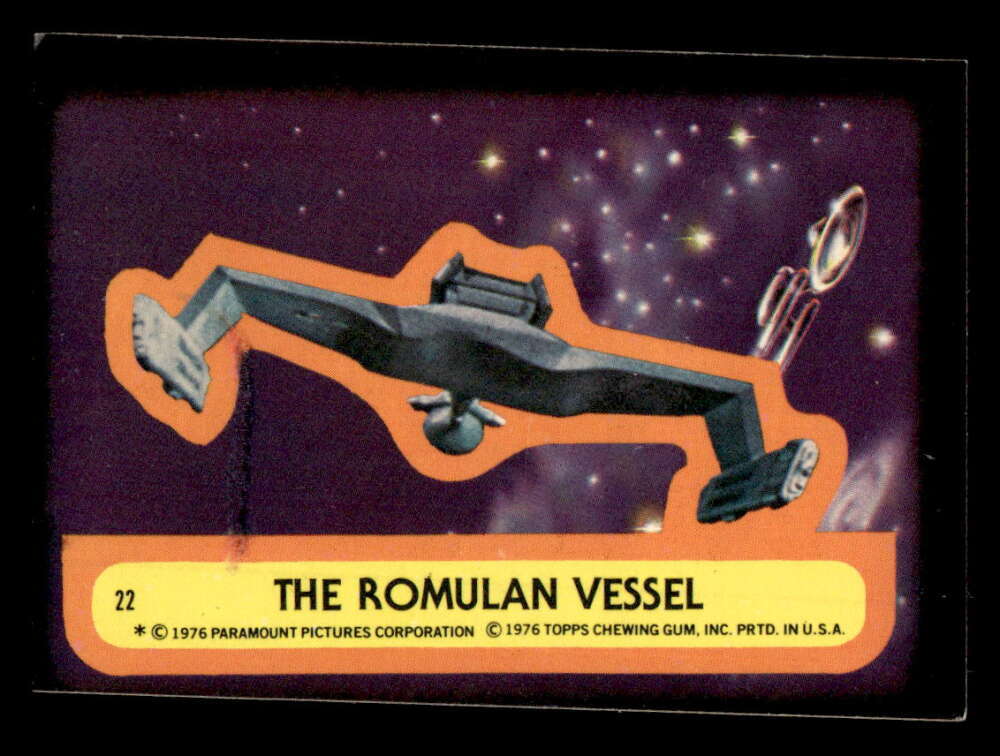 1976 Topps The Romulan Vessel Sticker Star Trek Captain’s Log 22 EX JX1072