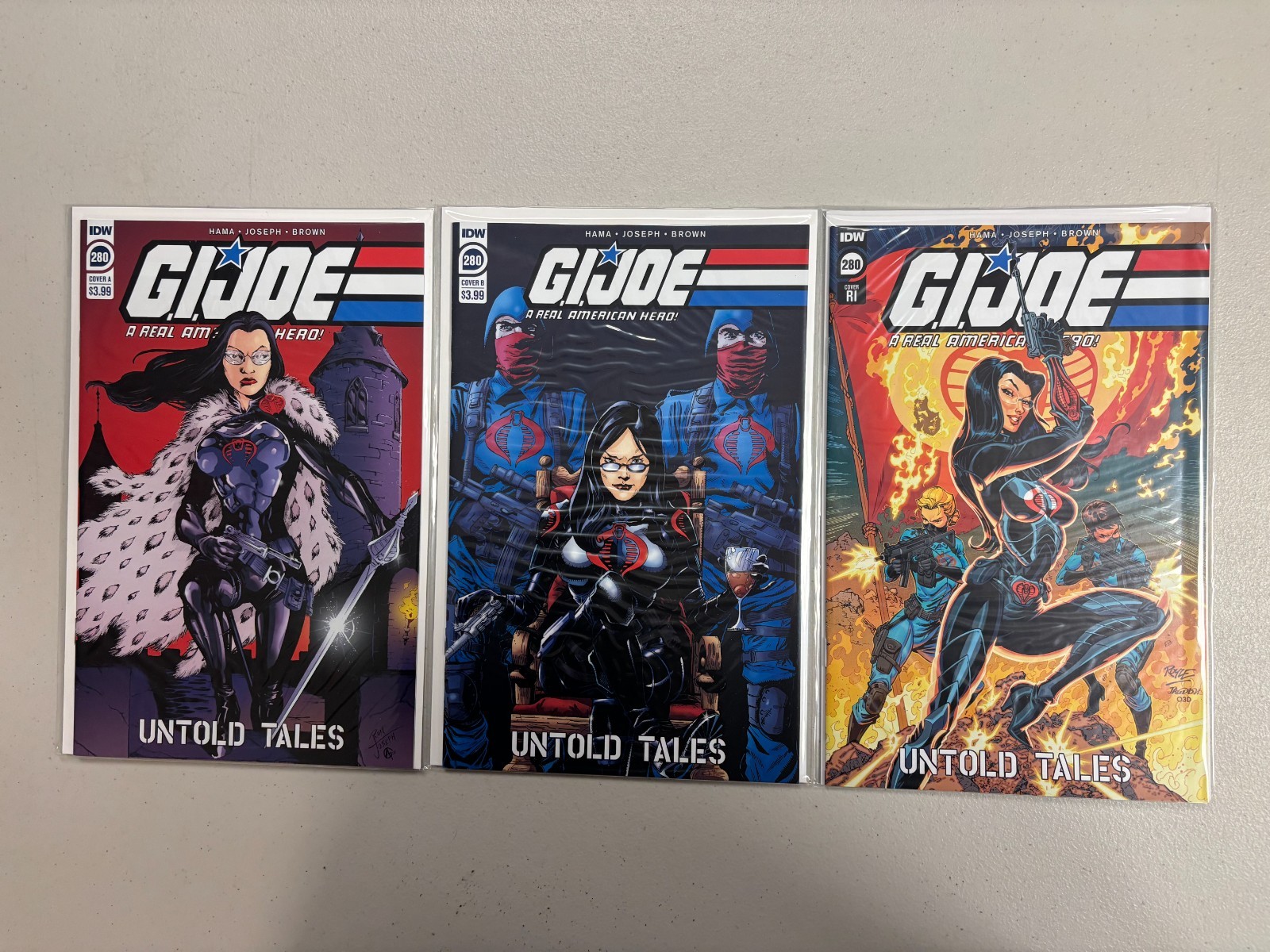 GI JOE #280 1:10 VARIANT SET 2021 LARRY HAMA BARONESS RON JOSEPH IDW COMIC MJ