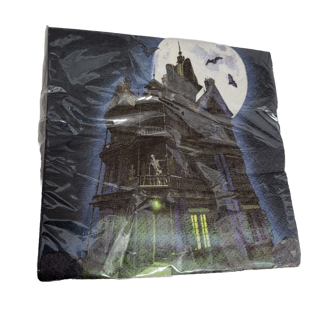 Eerie Estates Vtg Halloween Napkins NIP Psycho Haunted House #656385 20pk NEW