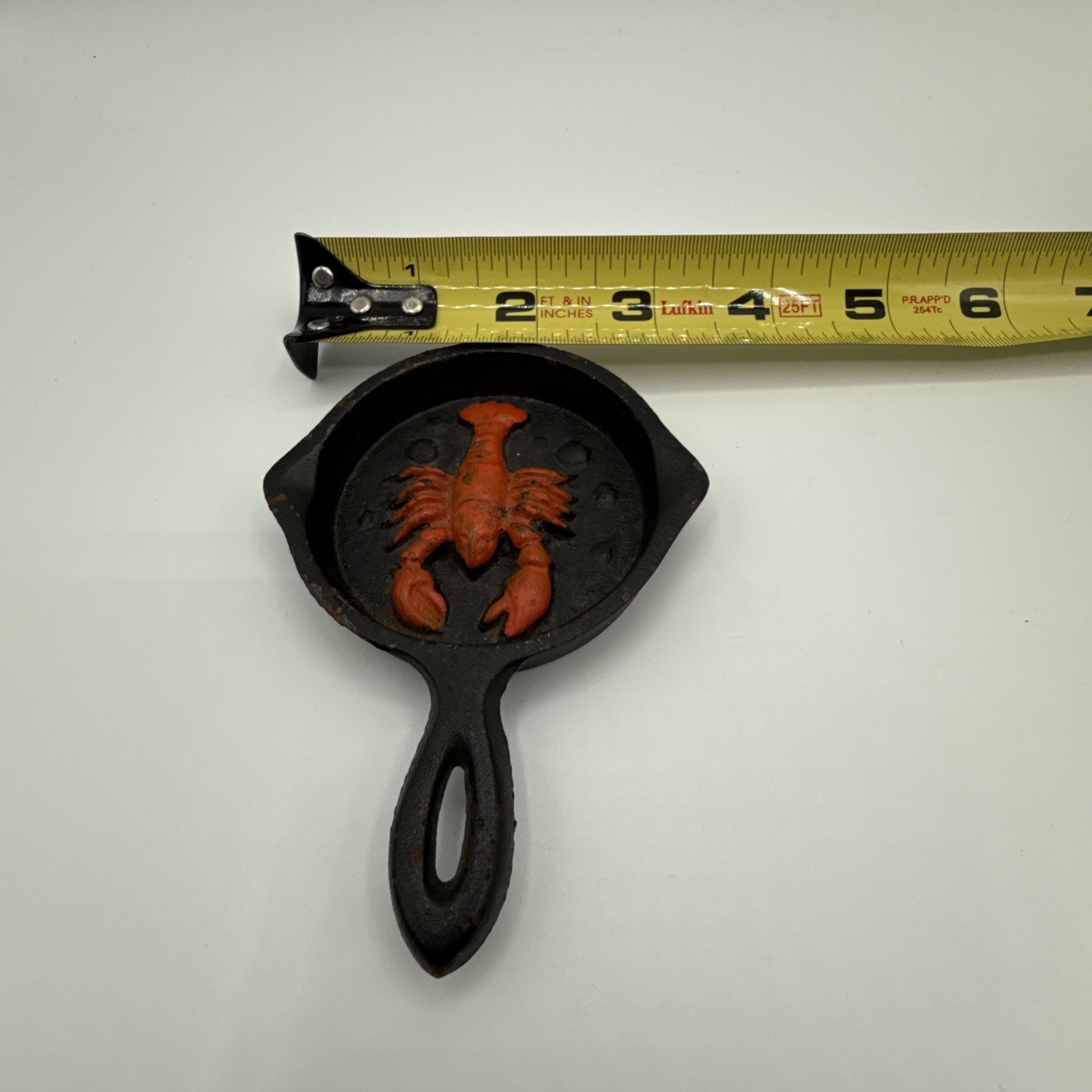 Vintage John Wright Inc Mini Cast Iron Skillet Lobster Beach Coastal CottageCore