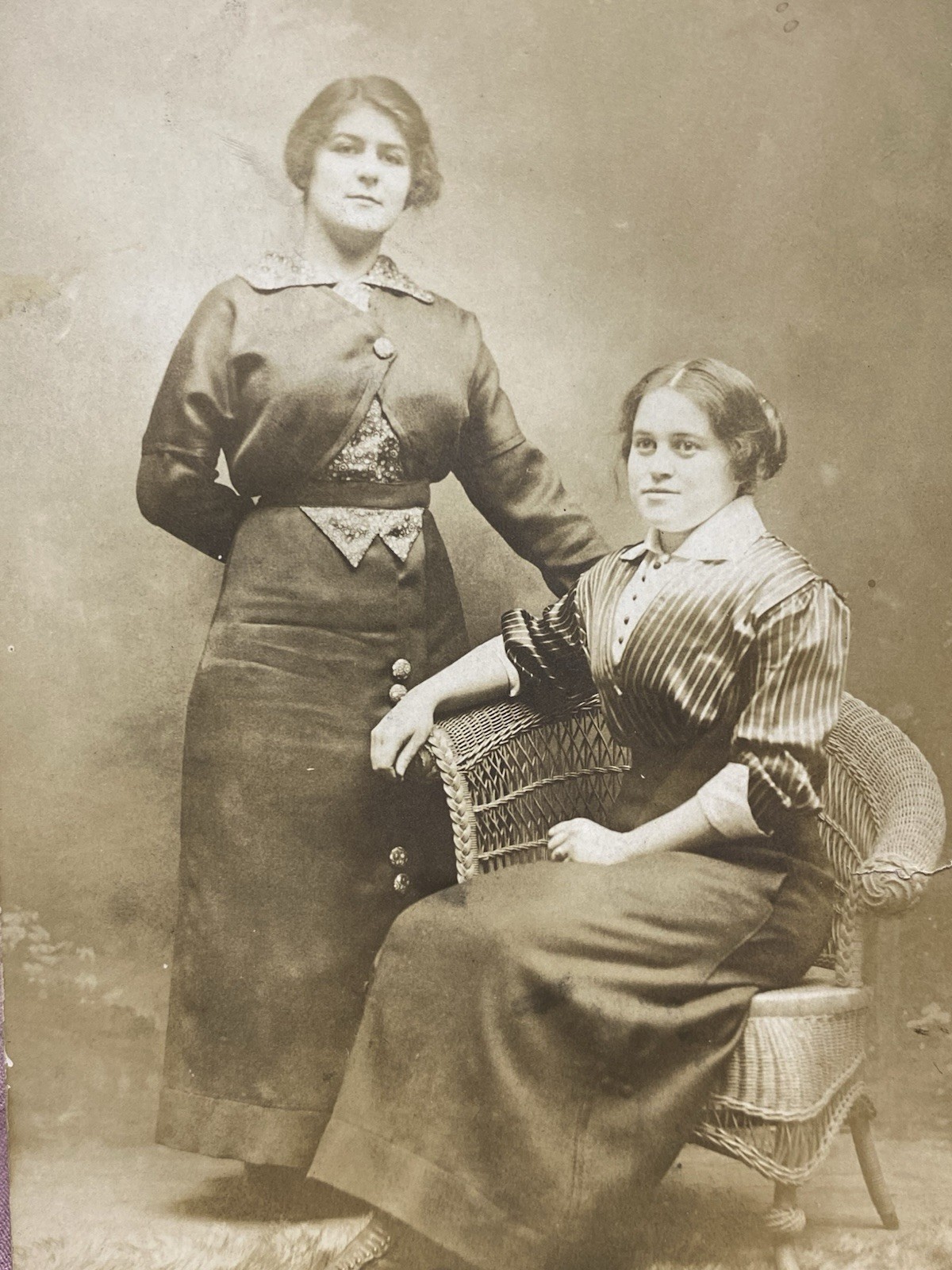 Divided Back Real Photo Postcard women Portrait RPPC Unposted 1900-1919