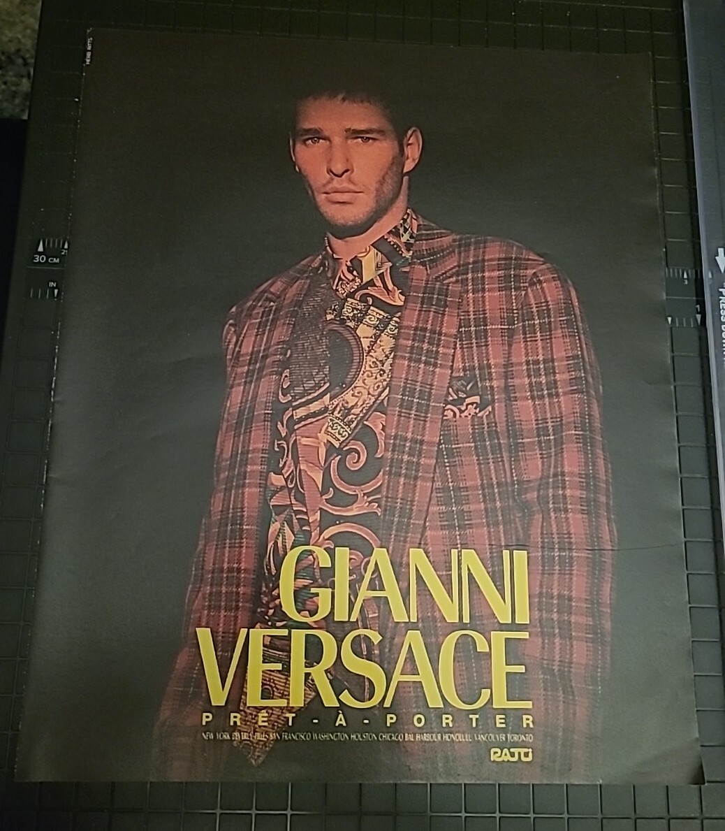 Gianni Versace Print As 1991 Pret A Porter 9.5×12 Grear To Frame