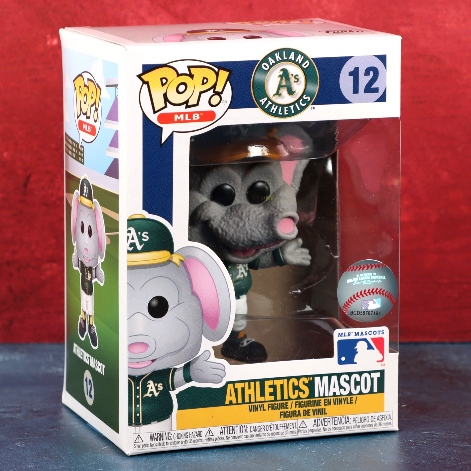 Funko Pop Vinyl Oakland Athletics 12 A’s Stomper Mascot MLB 2019 With Protector