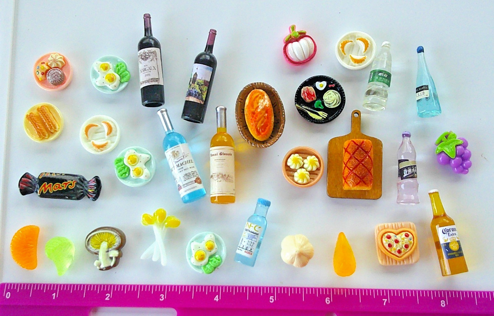 asst mini refrigerator magnets lot of 30 food and drink free shipping