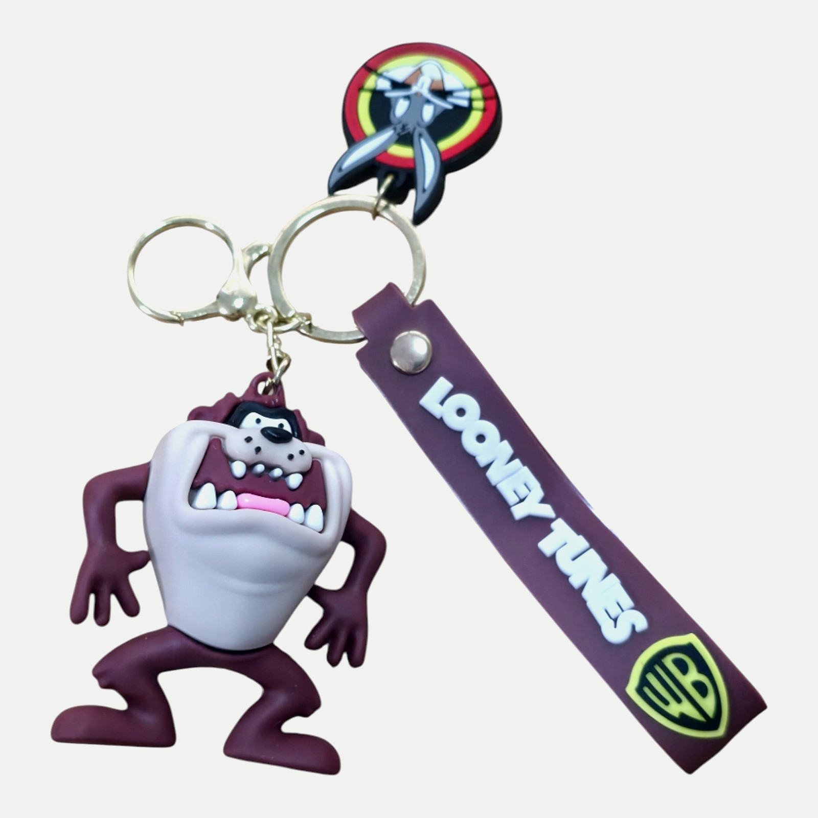 Tasmanian Devil Rubber & Metal Keychain Looney Tunes Brand New Free Shipping