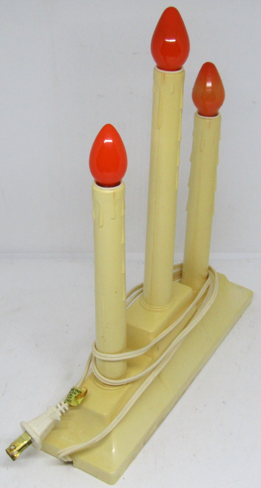 Vintage 3 Light Christmas Window Candles Candolier GEM tested and works w/ box
