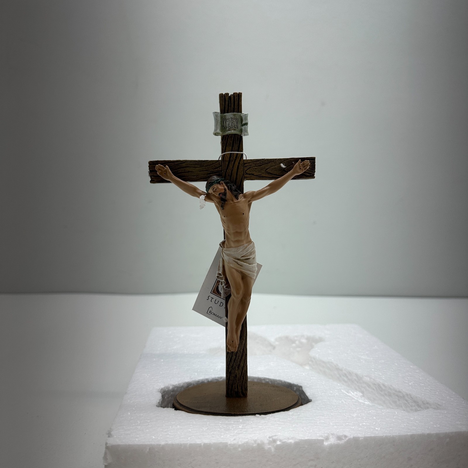 Renaissance Collection Resin Stone Tabletop Corpus Religious Crucifix Cross