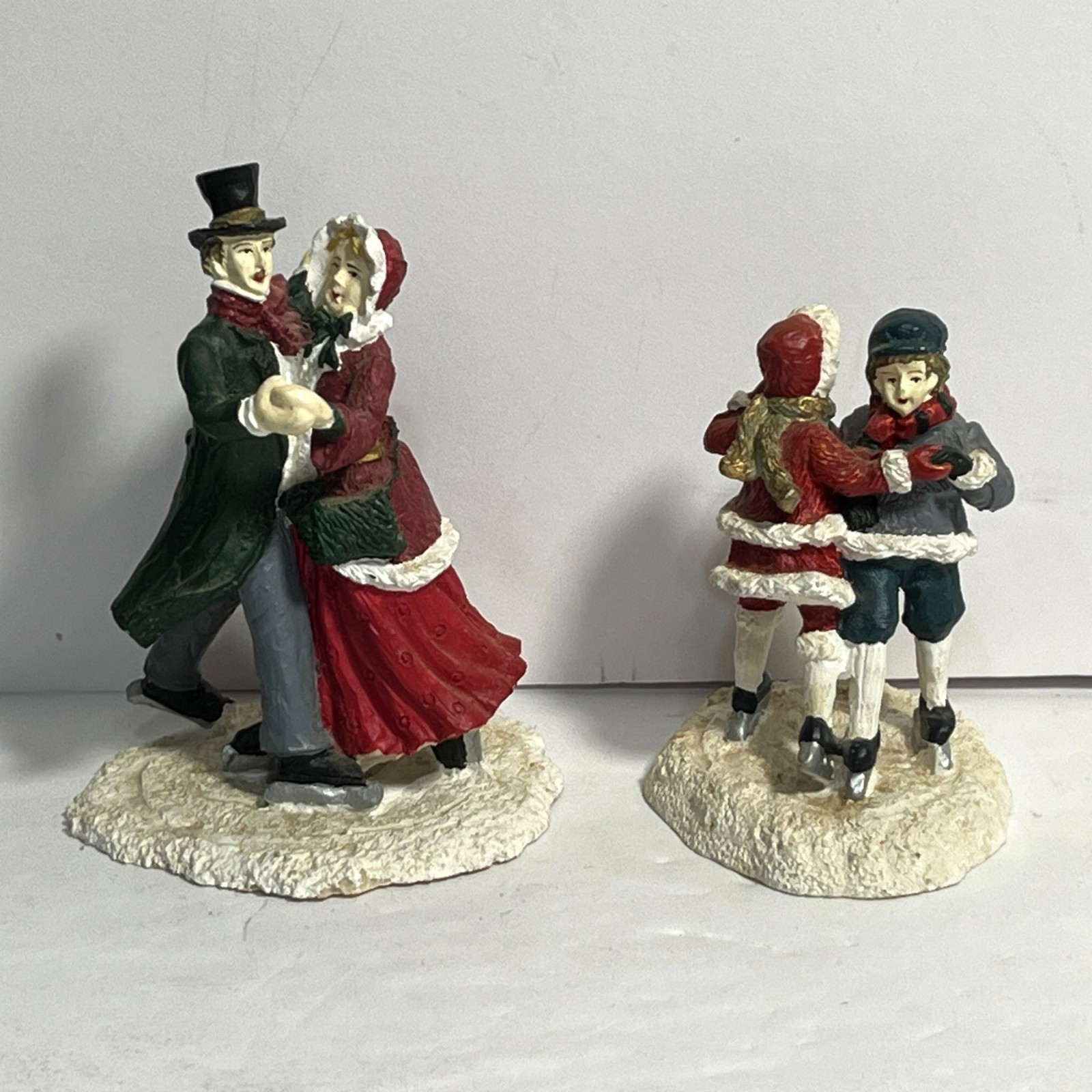 Mervyns Village Square Ice Skating Couples Christmas Figurines