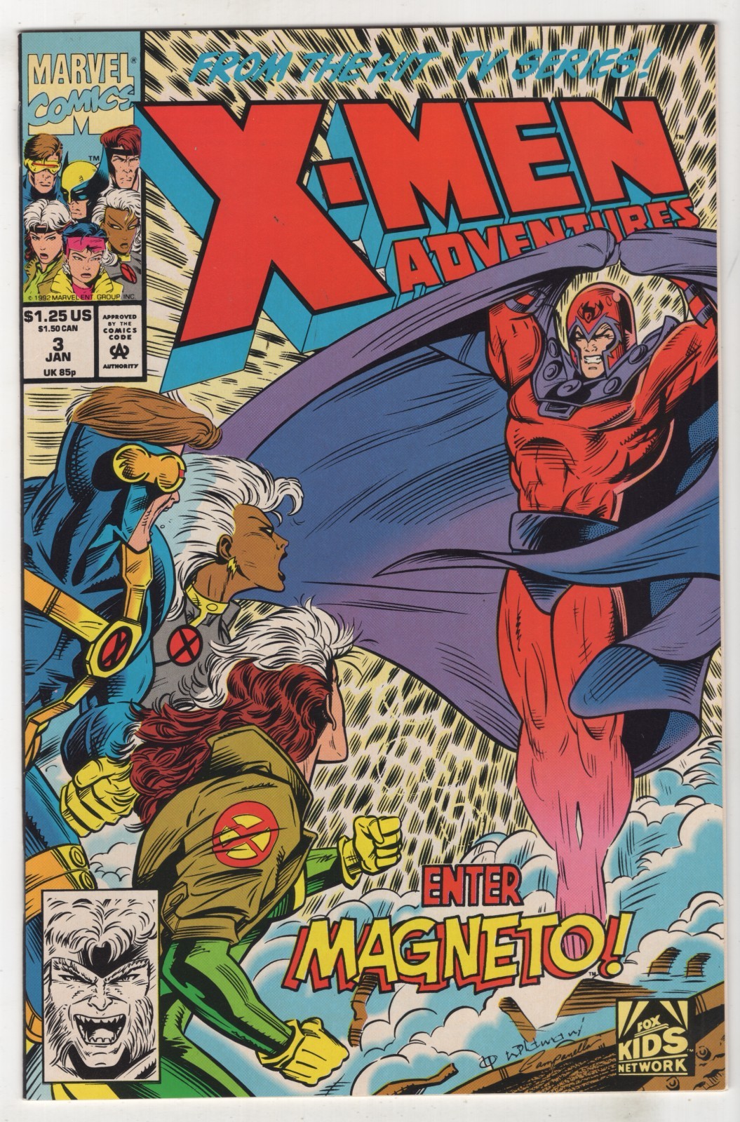 X-Men Adventures #3 (Jan 1993, Marvel) [Magneto] Macchio, Andrew Wildman Y