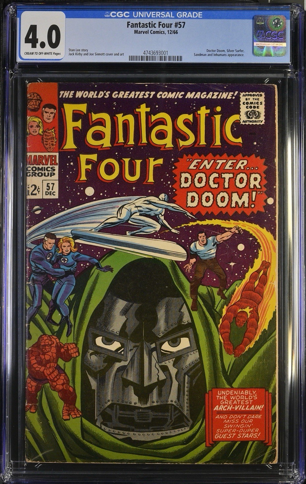 Fantastic Four #57 CGC Graded 4.0 Iconic Doom Cover