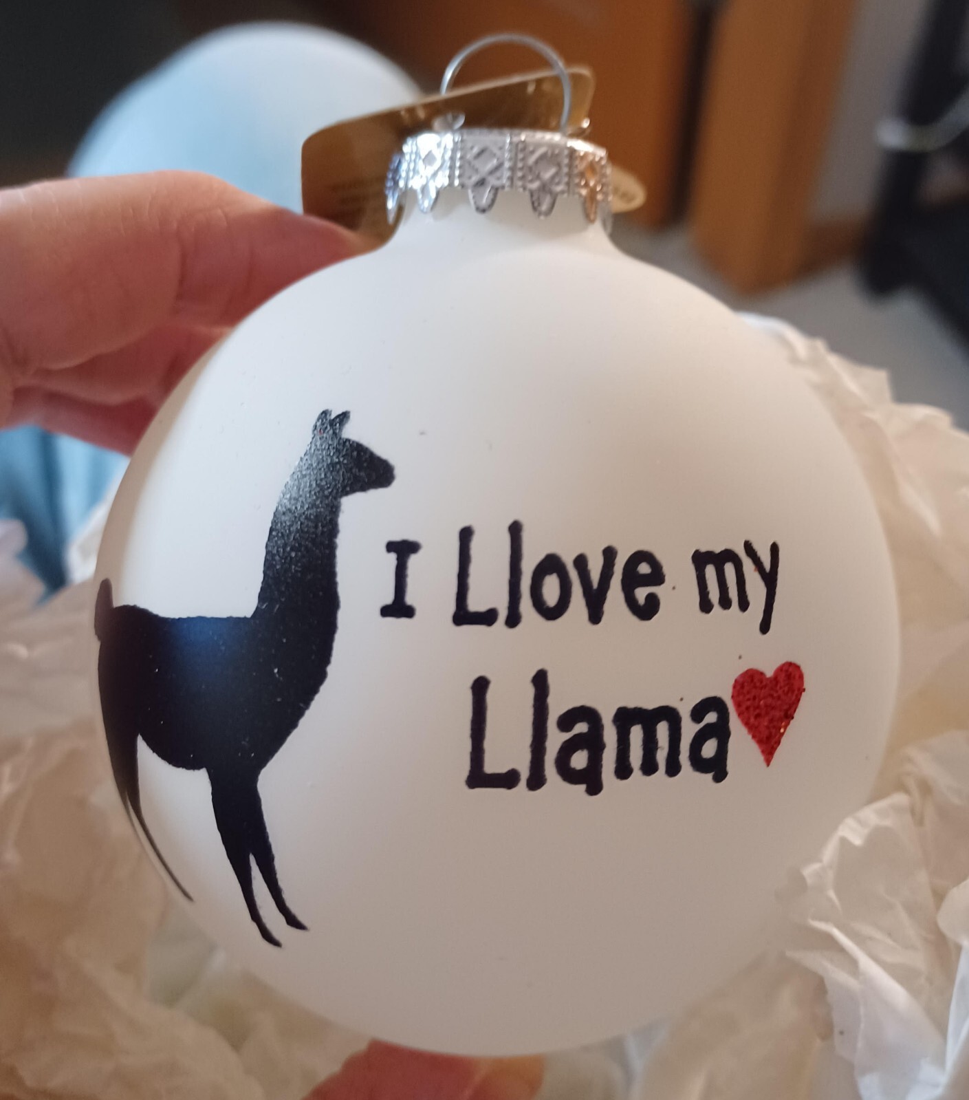 I Love My Llama Ornament