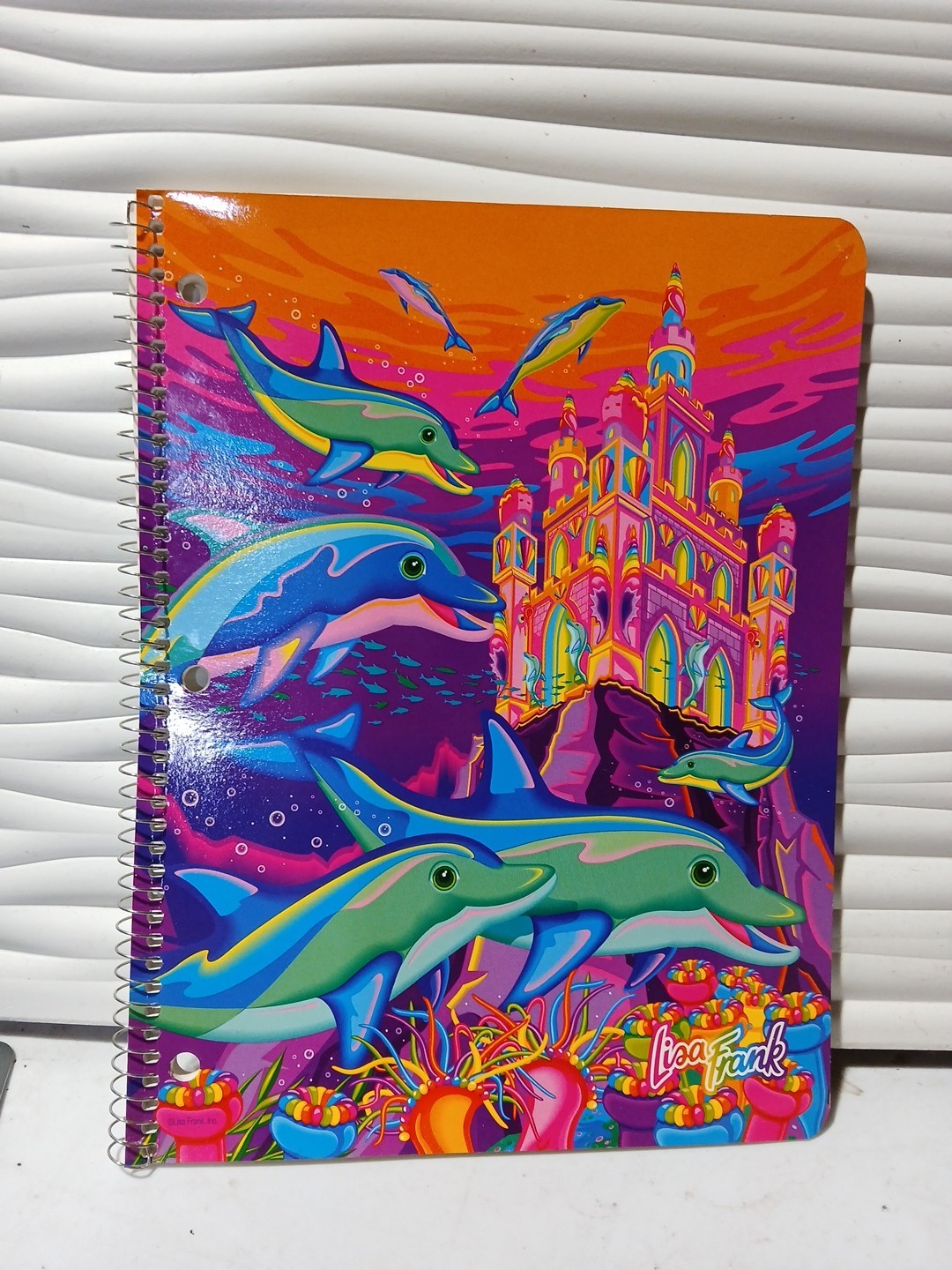 Vintage Early 1990’s Lisa Frank Dancing Dolphins Spiral Notebook 10.5 in x 8 in