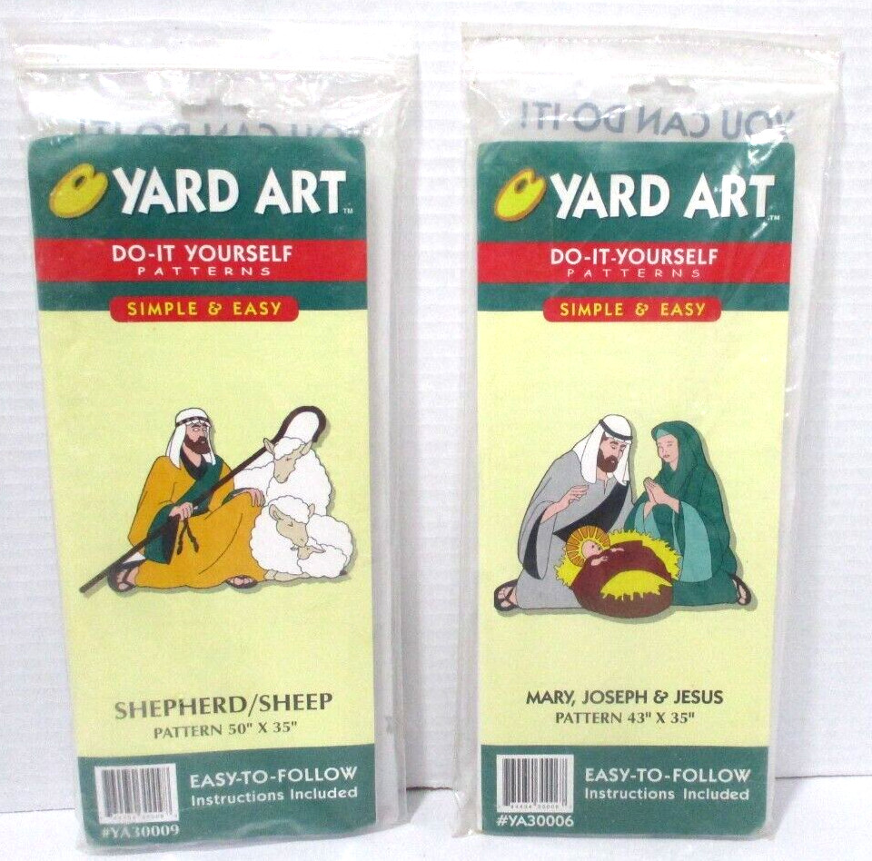 DIY Yard Art Patterns Nativity Holy Family & Shepherd/Sheep Outdoor Cutouts VTG