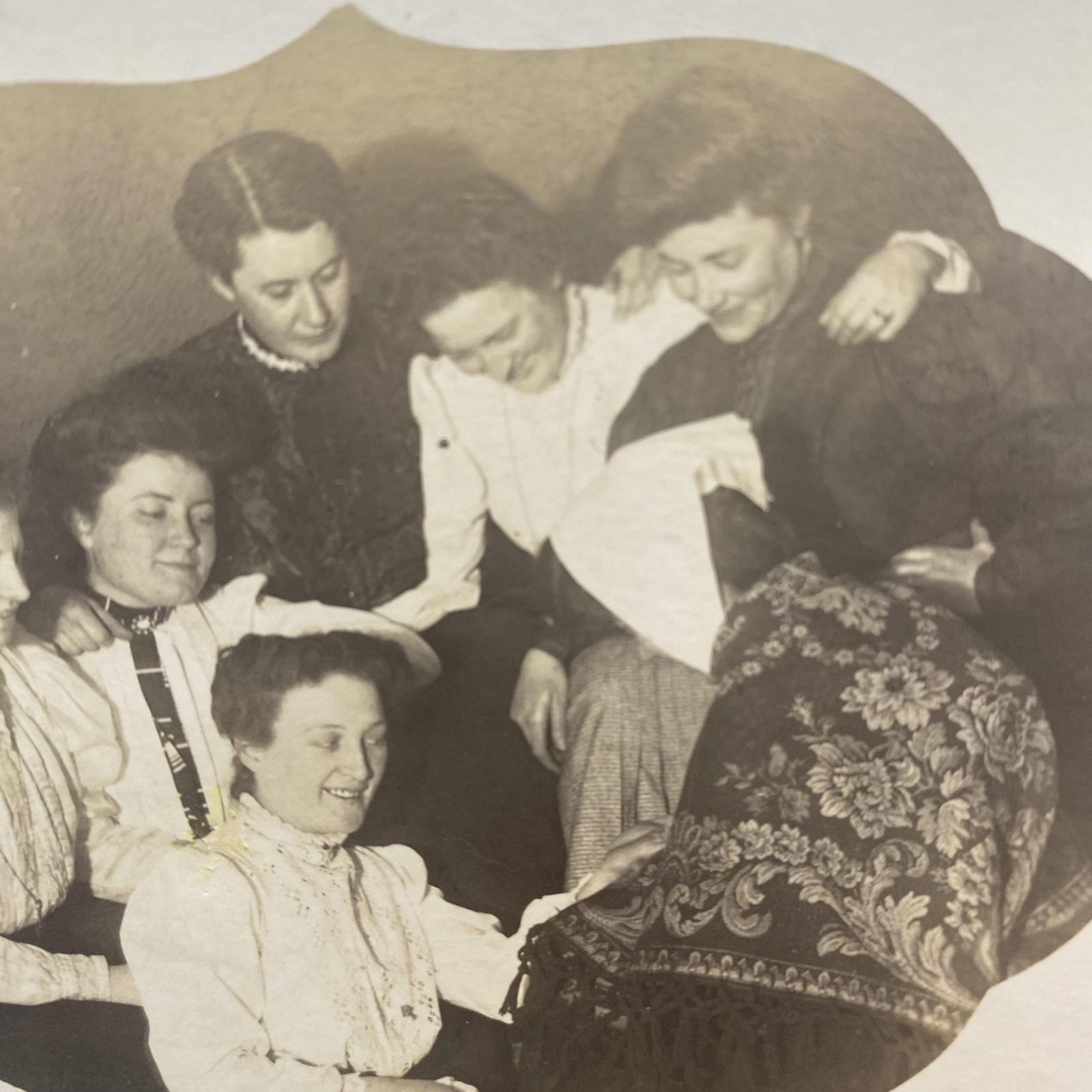 Antique 1905 Women Needlework Group RPPC Real Photo Postcard 3.5×5.5 Undivided