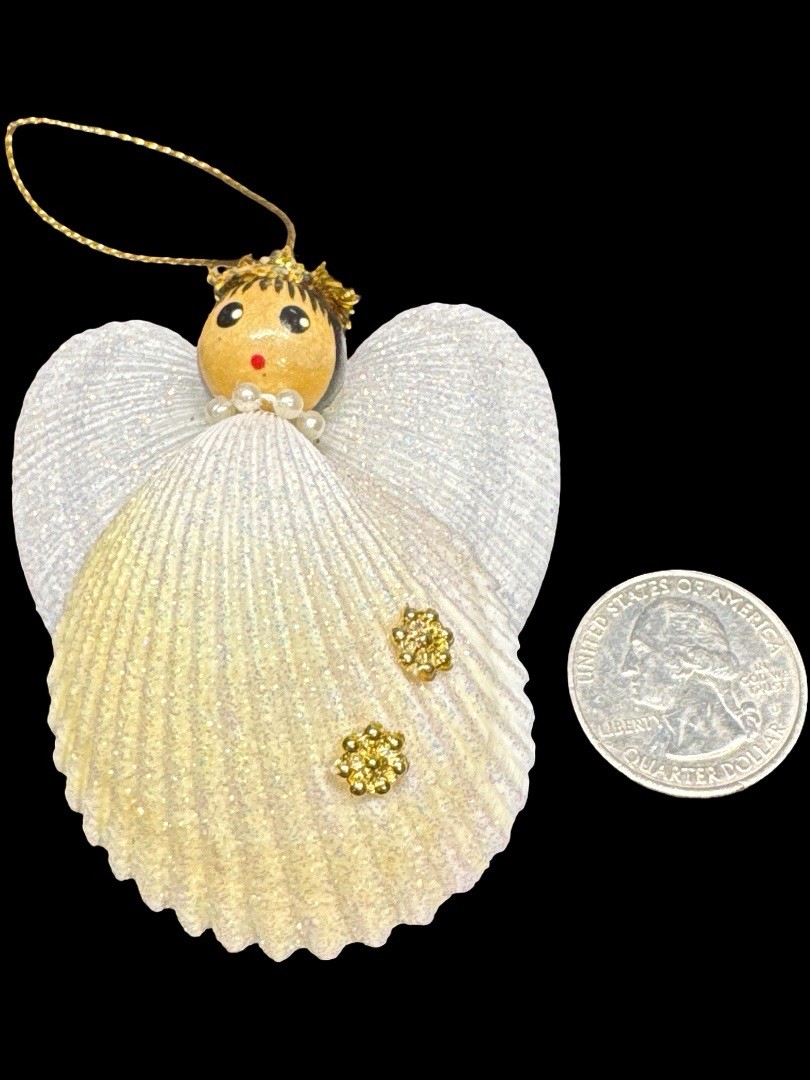 Handcrafted Seashell Angel Ornament Coastal Beach Christmas Decor