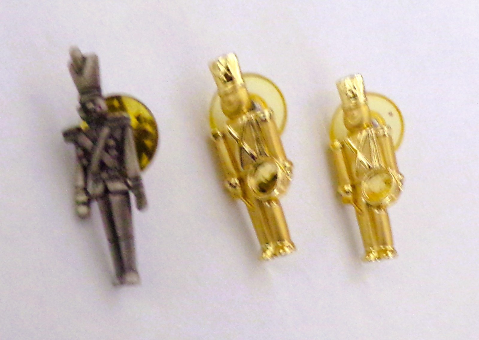 Vintage JJ Jonette Jewelry Toy Soldier Pin & Unmarked Gold Tone Lot of 3