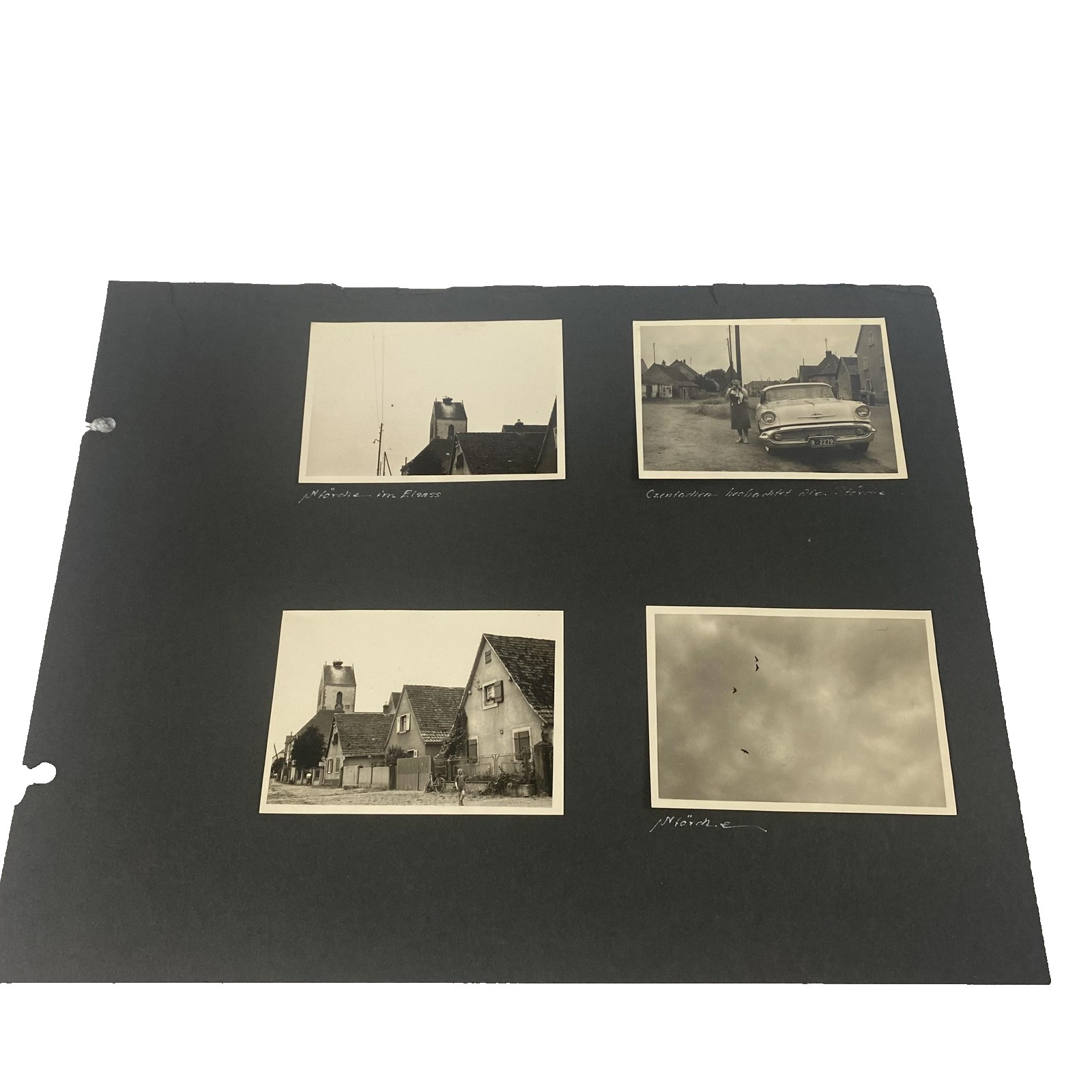 Vintage 1950s Europe Travel Photo Album Pages Basel Alsace Car House Village