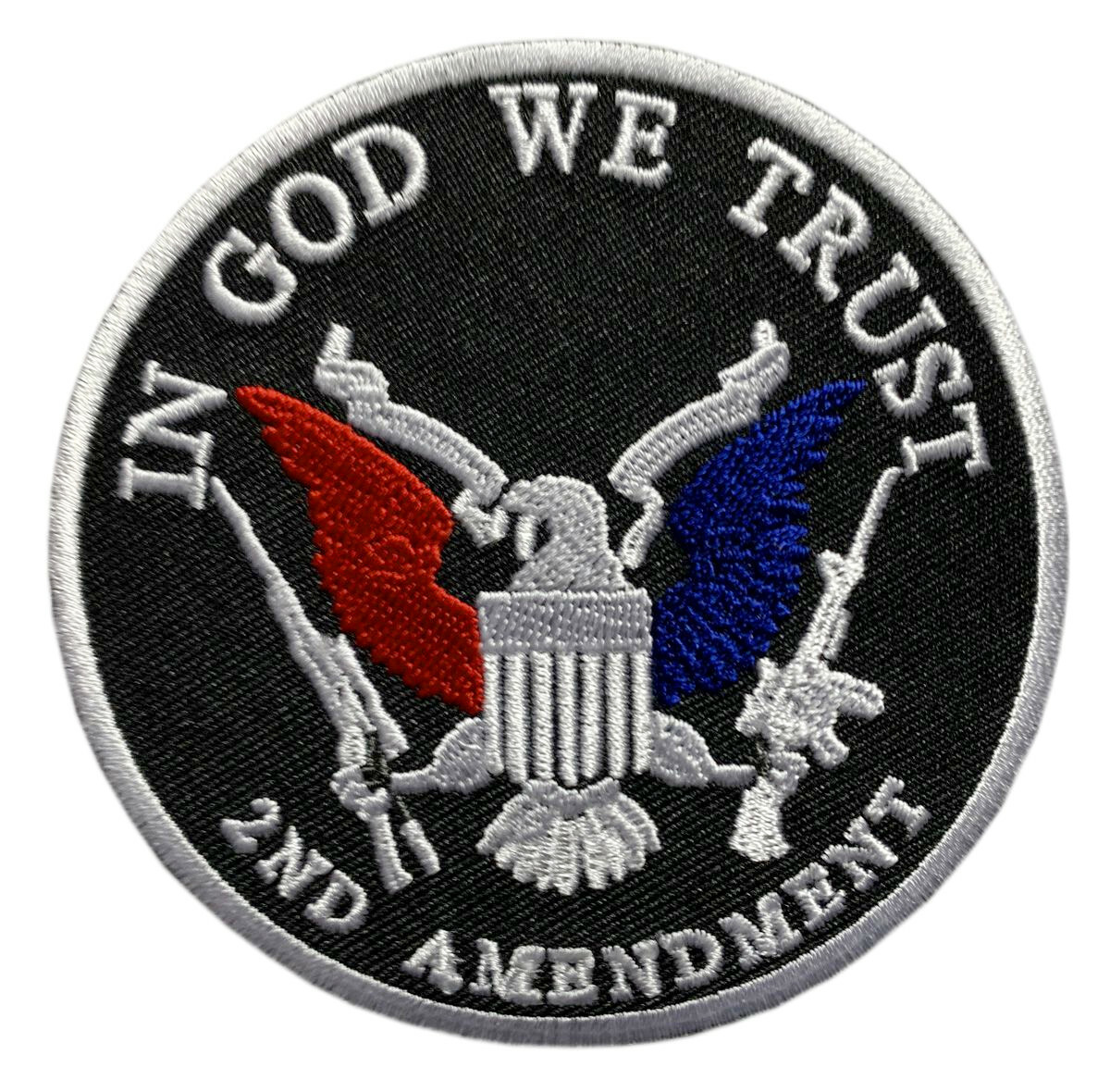 in God We Trust 2nd Amendment Patch [3.5 inch – Iron on Sew on -ZL7]