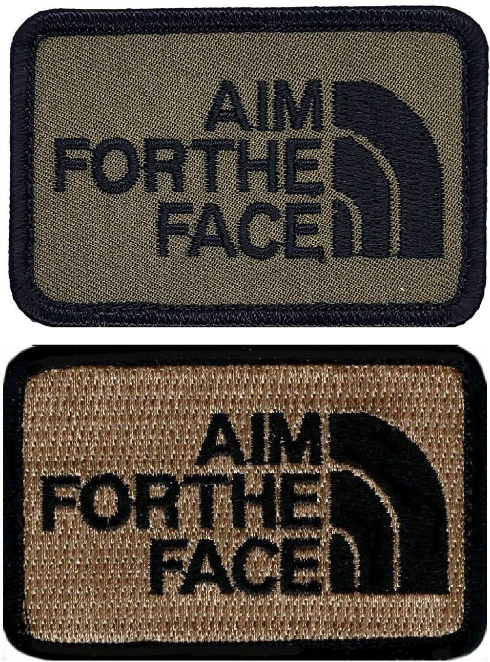 Aim for the Face Embroidered Morale Patch – 2PC Bundle – Hook Backing