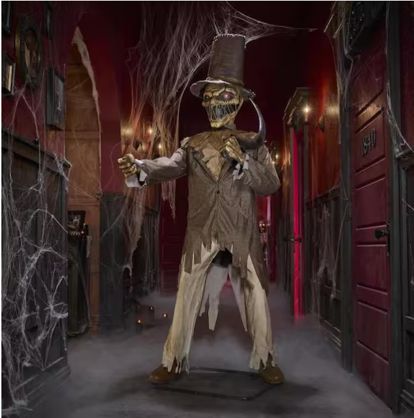 6.5 FT ANIMATED SOUL SLASHER LED EYES HALLOWEEN DECORATIONS IN HAND – NEW