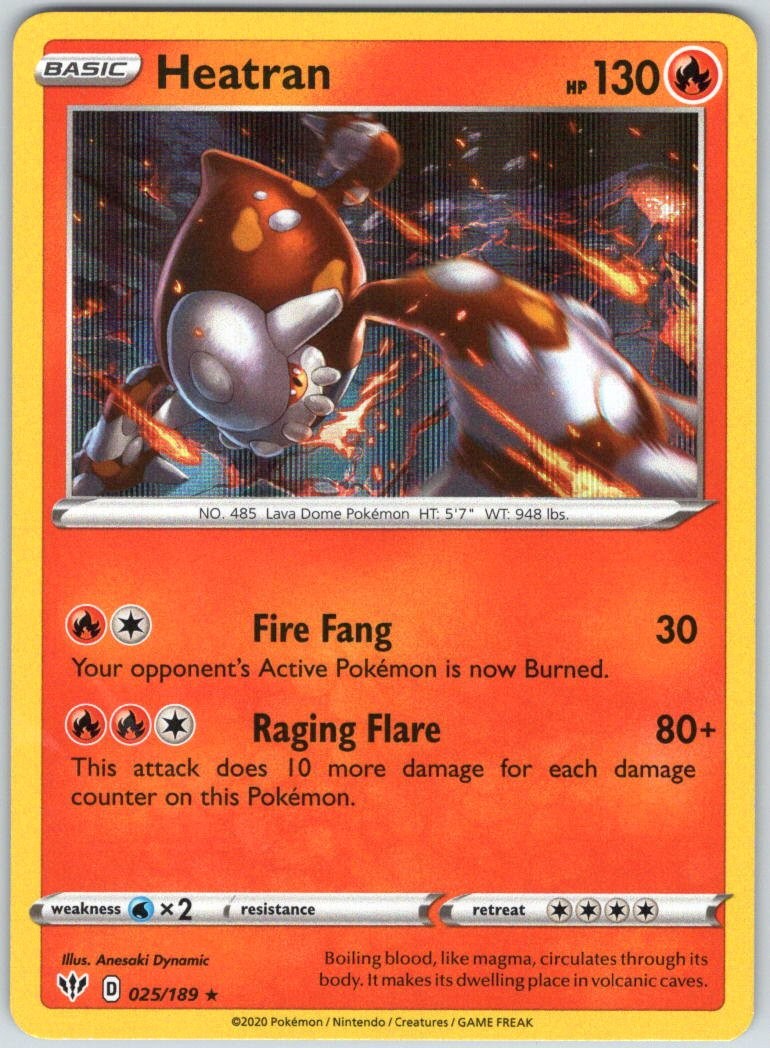 Heatran 025/189 Holo Rare Darkness Ablaze Pokemon NM