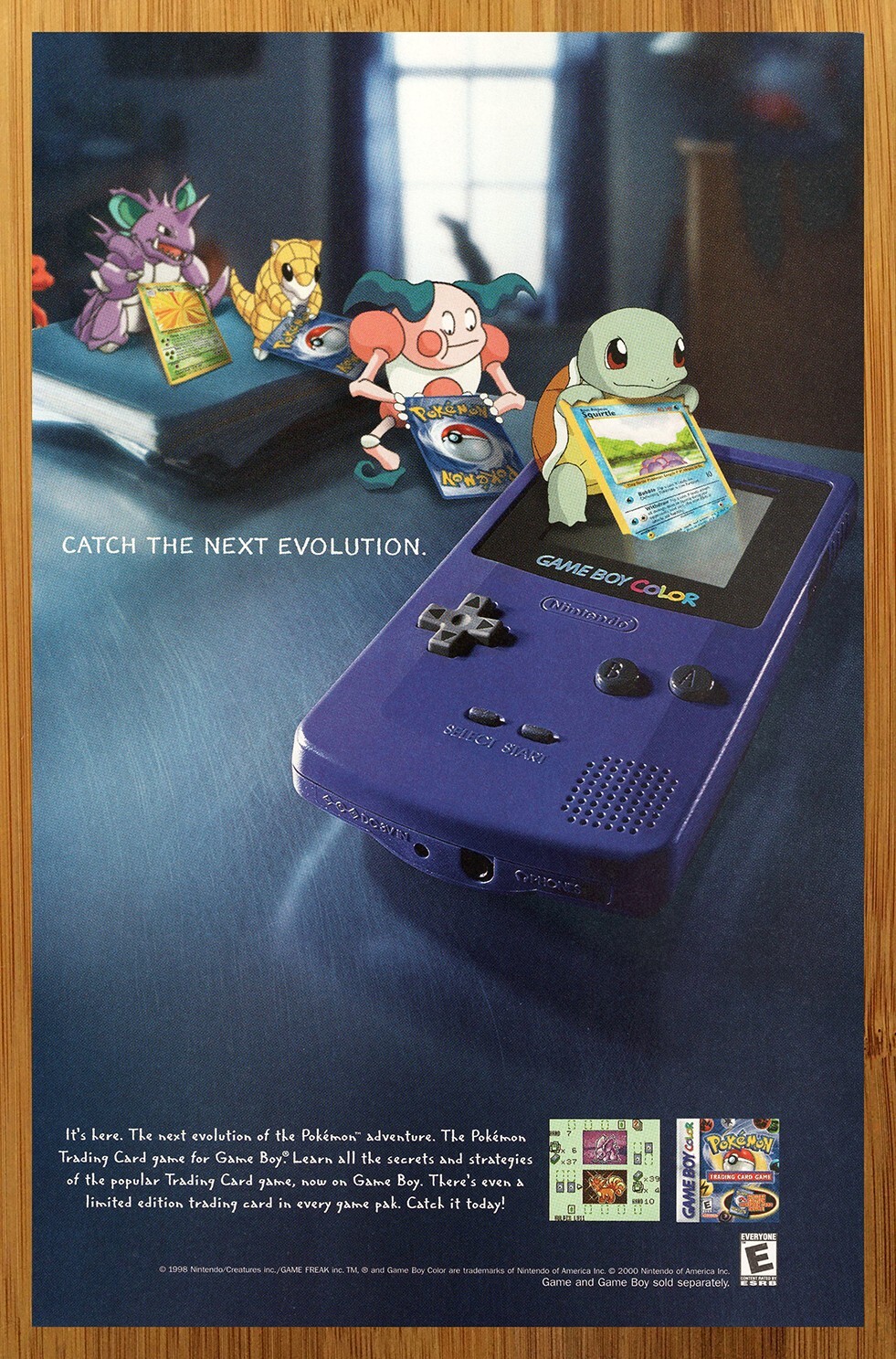 2000 Pokemon Trading Card Game Game Boy Color GBC Print Ad/Poster Official Art