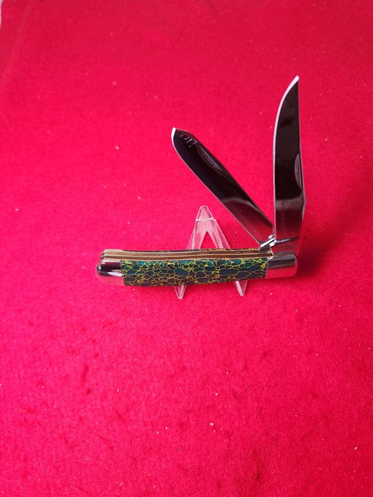 Moore Maker USA 4202 Custom Trapper Knife Arizona Jade NIB