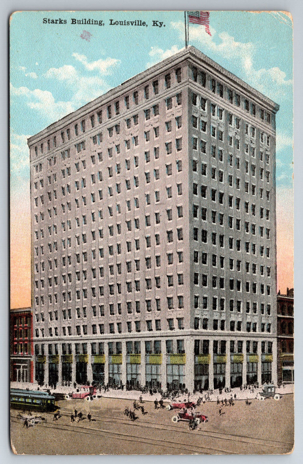 Vintage Postcard KY Louisville Starks Building Street View Divided Back ~6945