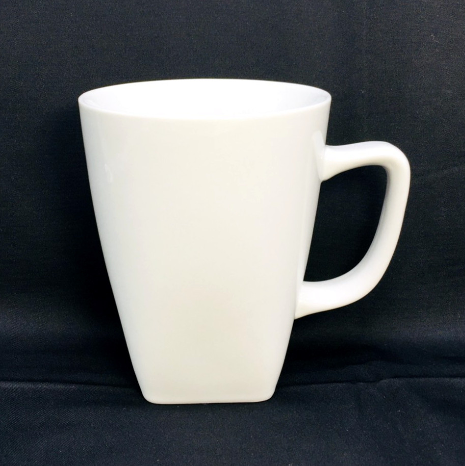 BETTER HOMES AND GARDENS Loden Square Bottom 10 fl oz White Coffee Cup Mug
