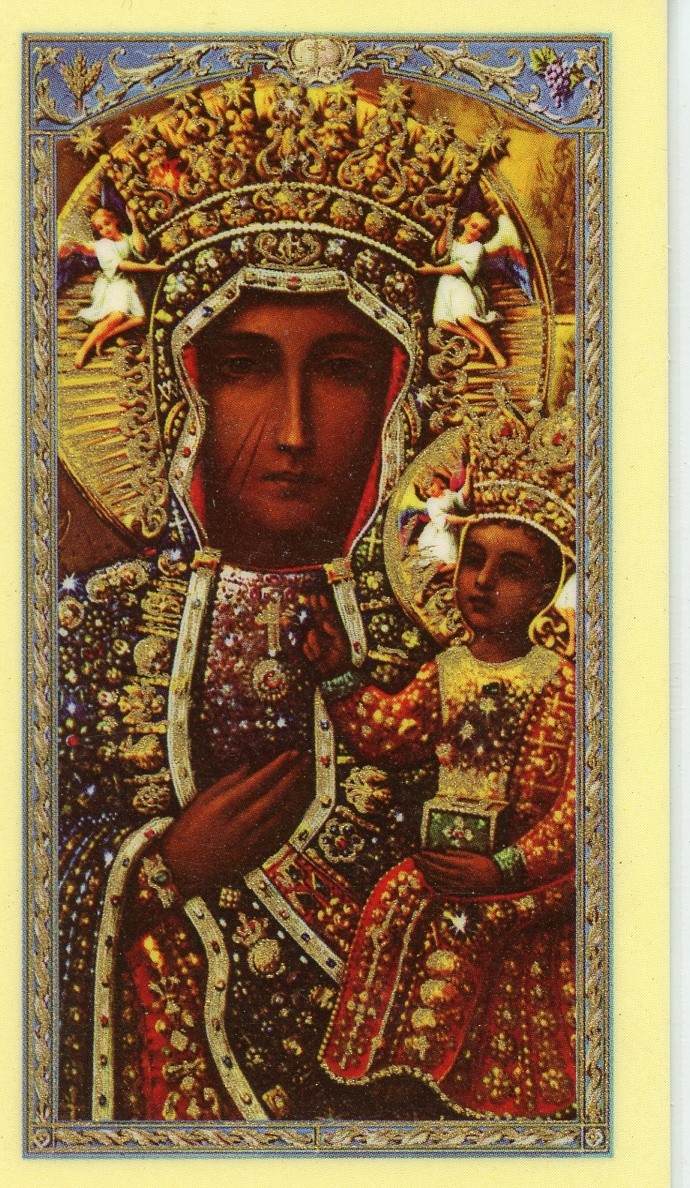 OUR LADY OF CZESTOCHOWA – Laminated Holy Cards. QUANTITY 25 CARDS