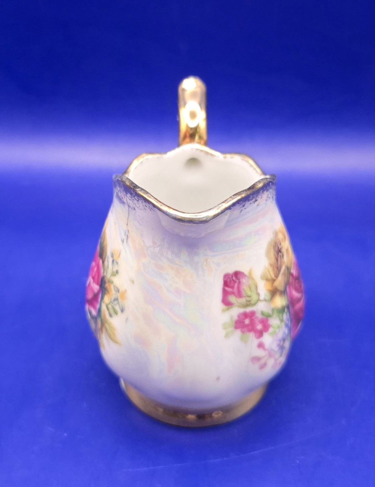 Vtg Ucagco Ceramic Rose Pattern Sugar Bowl w/Lid & Creamer Set ~ Made In Japan🌹