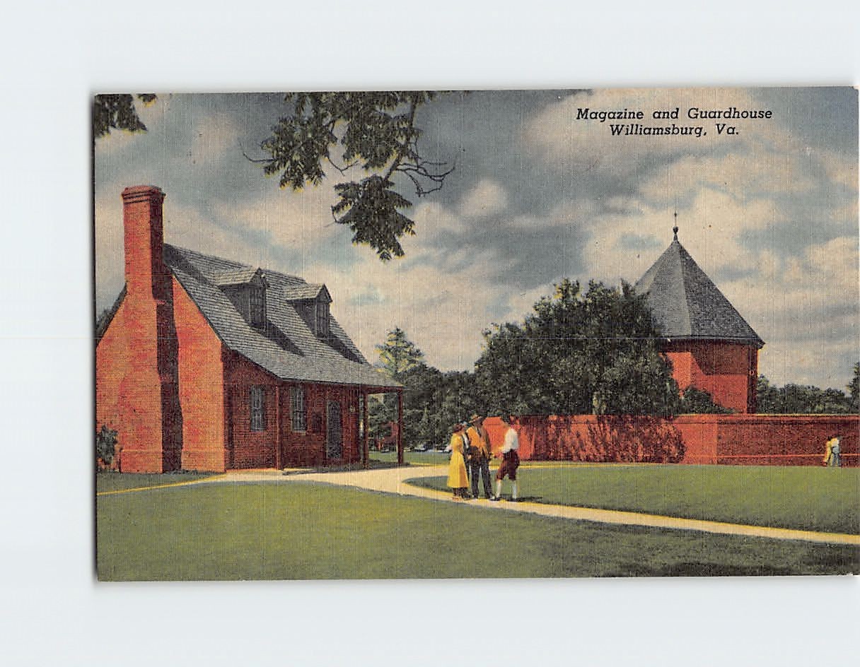 Postcard Magazine and Guardhouse Williamsburg Virginia USA North America