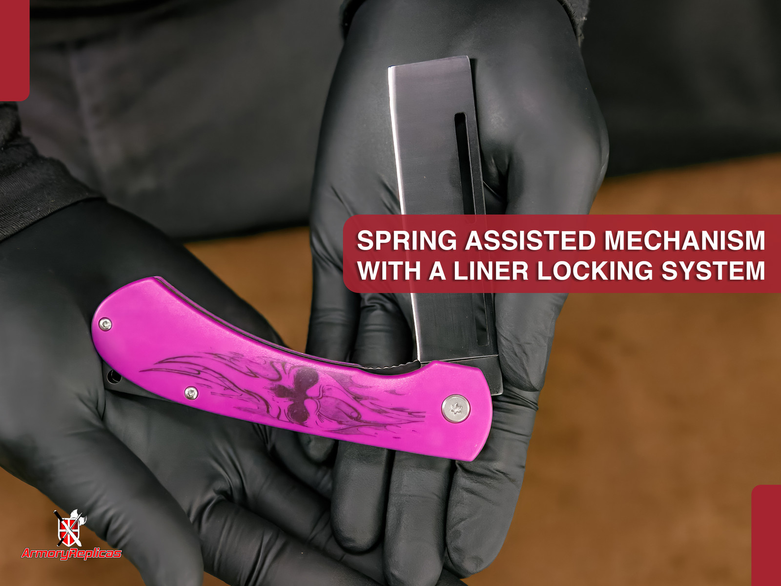 Tactical Spring Assist Folding Knife Razor Style Wraith Demon EDC pocket knife