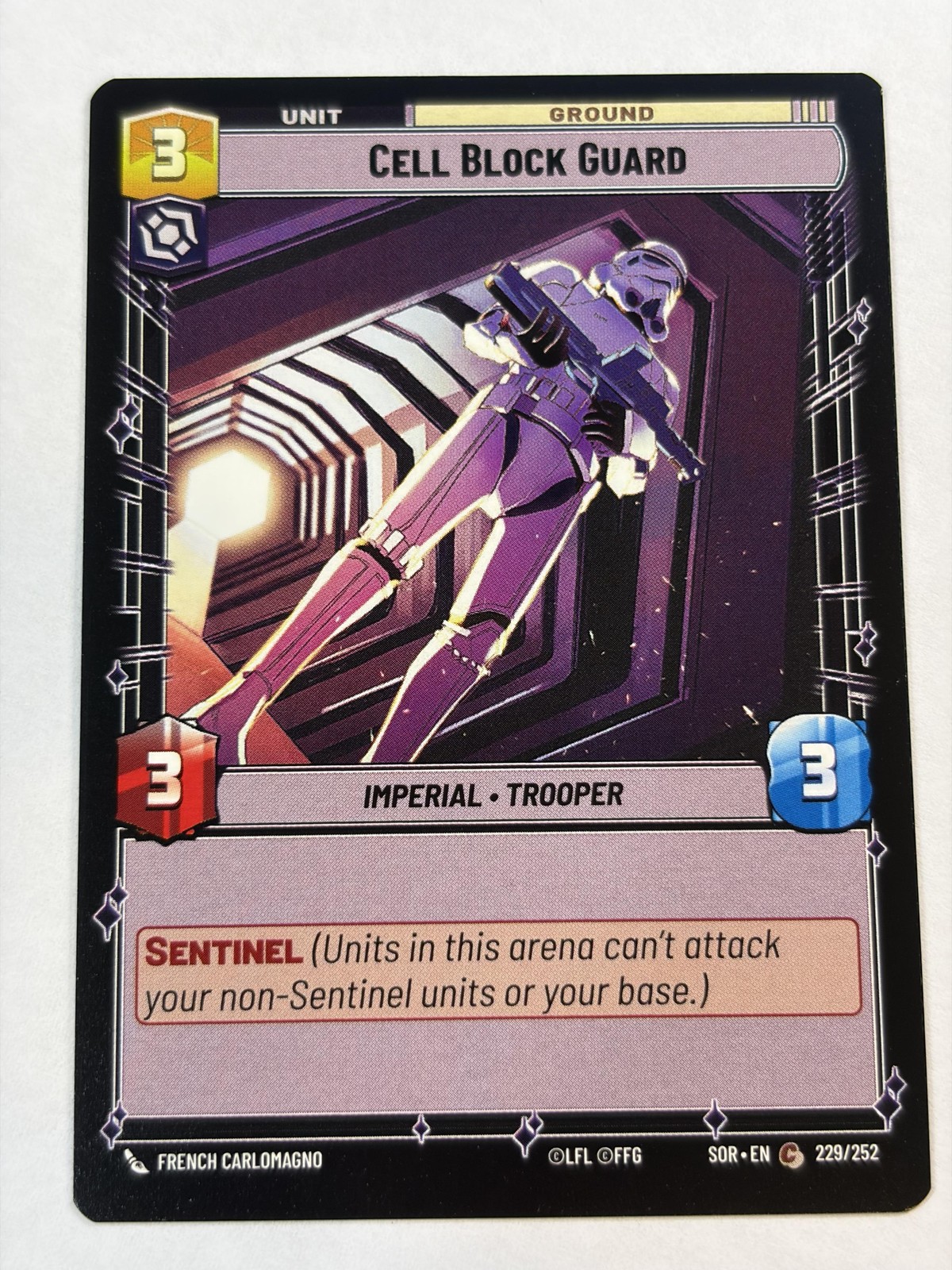 Star Wars Fantasy Flight Games Cell Block Guard 229/252 French Carlomagno NM