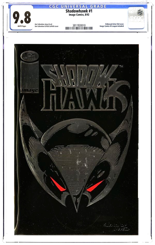 Shadowhawk #1D Embossed Silver FOIL – 1992 – CGC 9.8 – Rob Liefeld & Valentino