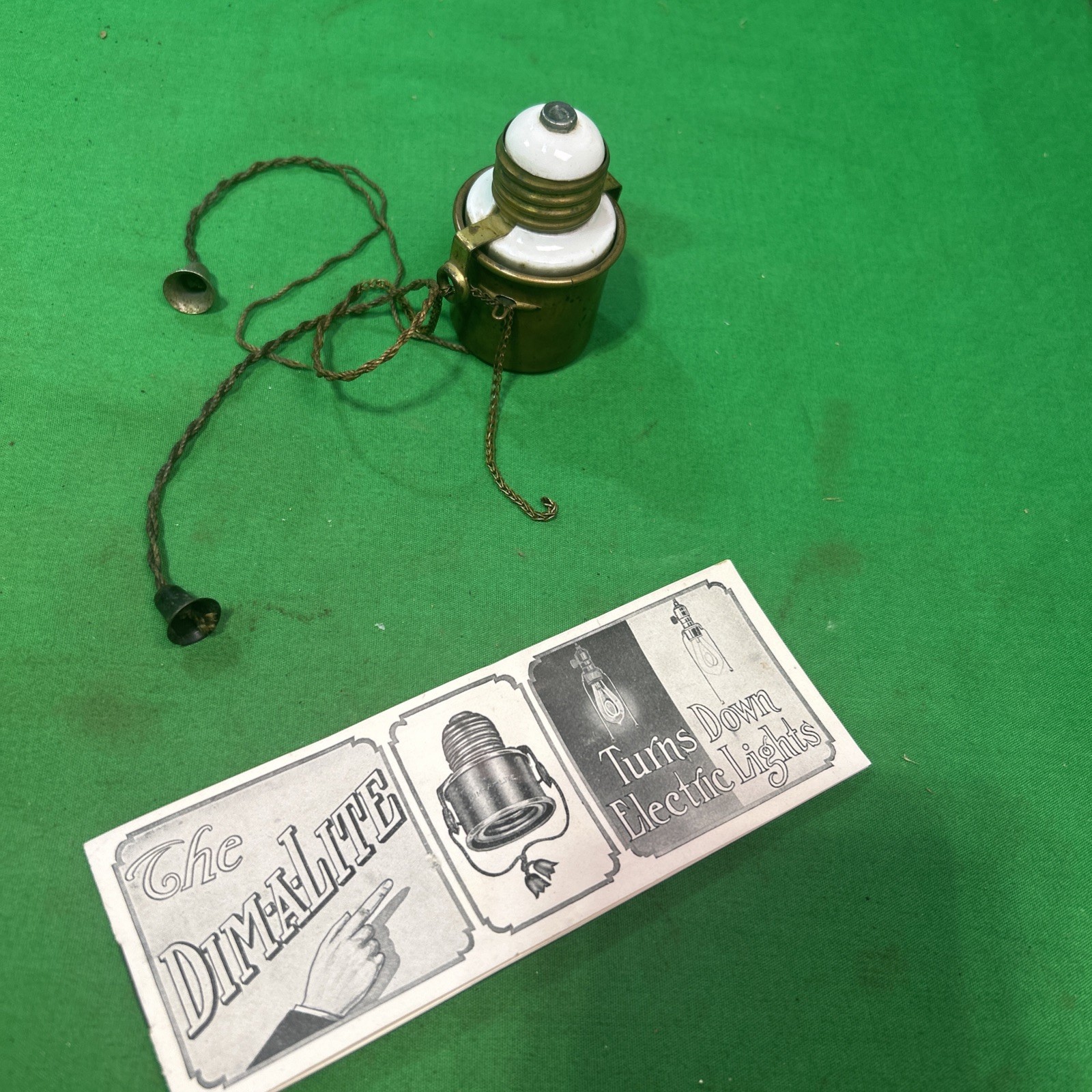 Wirt Company DIM-A-LITE Brass Porcelain Light Socket Dimmer Parts Or Repair