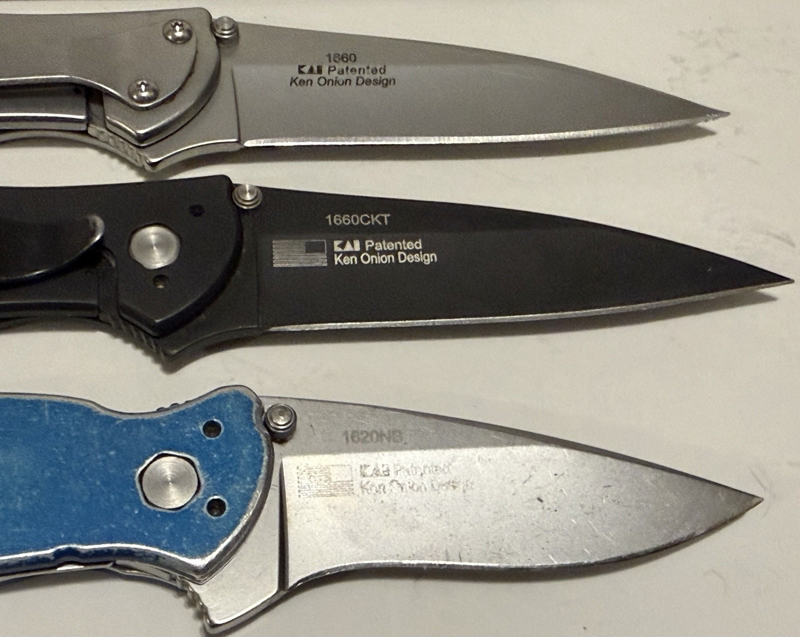 3 Kershaw USA Pocket Knife KNIVES Leek 1660OL & 1660CKT Plus Scallion 1620NB