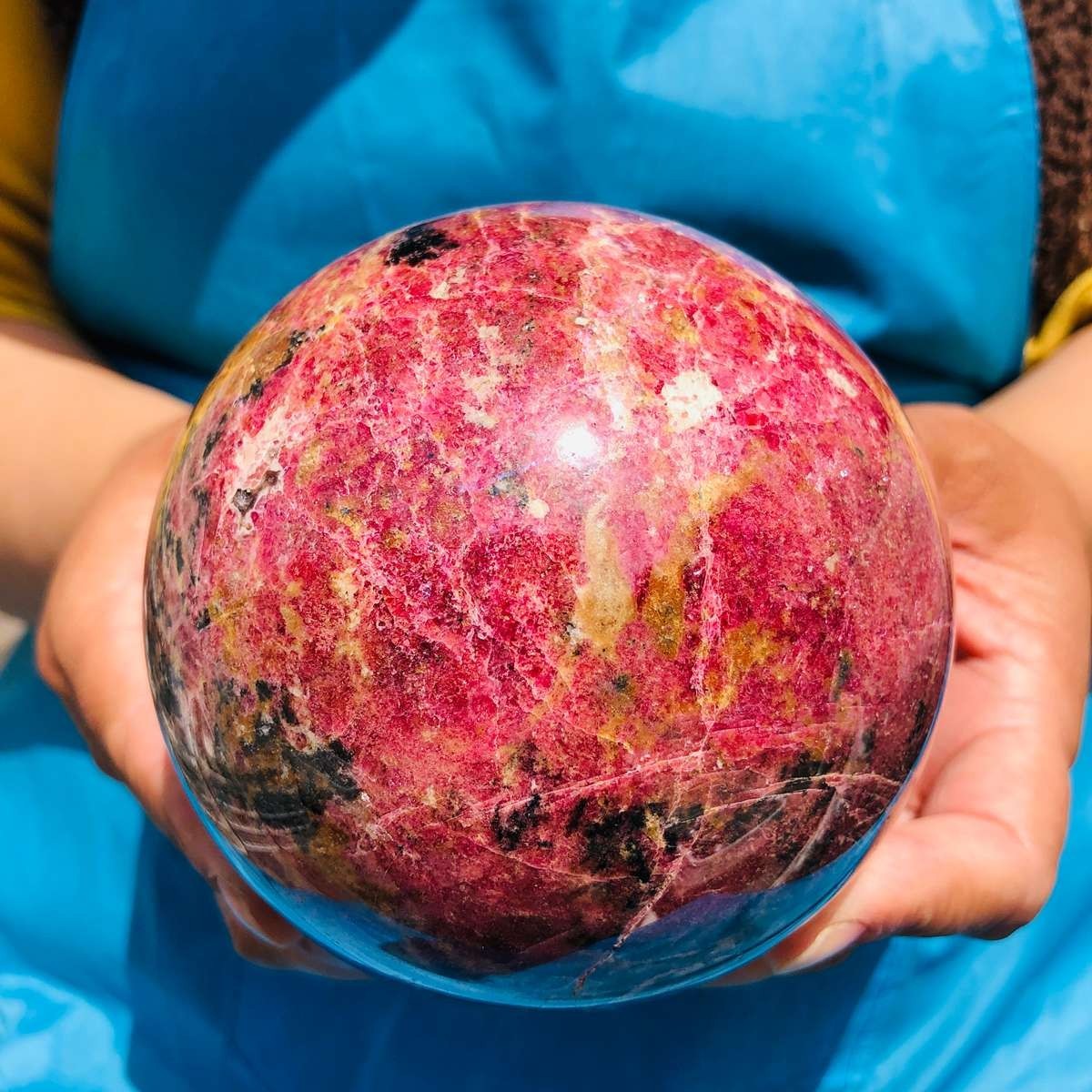 2000g Natural Beautiful Rose Crystal Ball Quartz Crystal Sphere Healing 4795