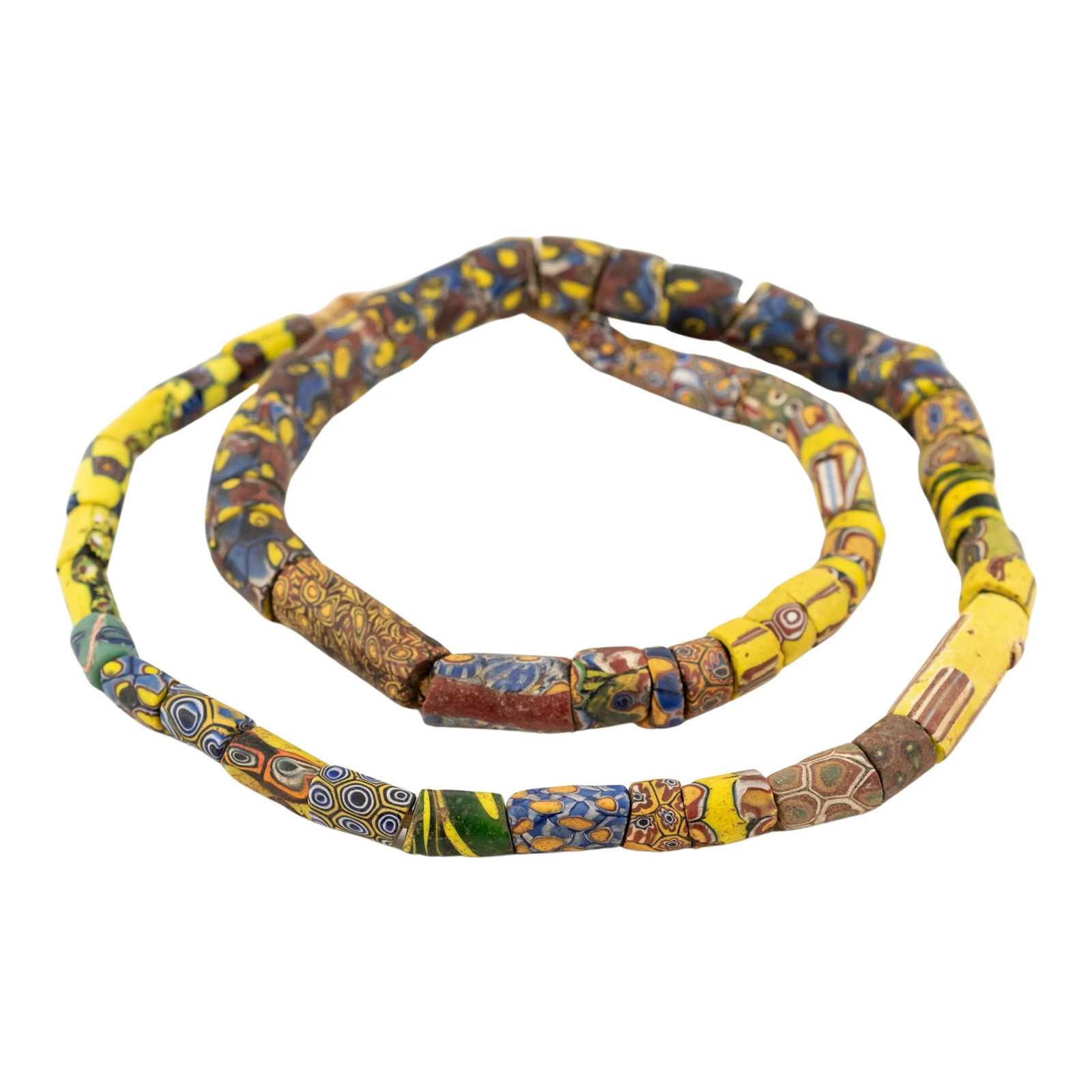 Antique Venetian Millefiori African Trade Beads #20702 10mm Ghana Multicolor