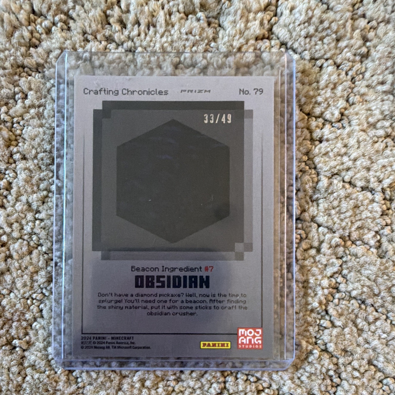 2024 Panini Minecraft Crafting Chronicles Obsidian #79 Prizm Insert 33/49