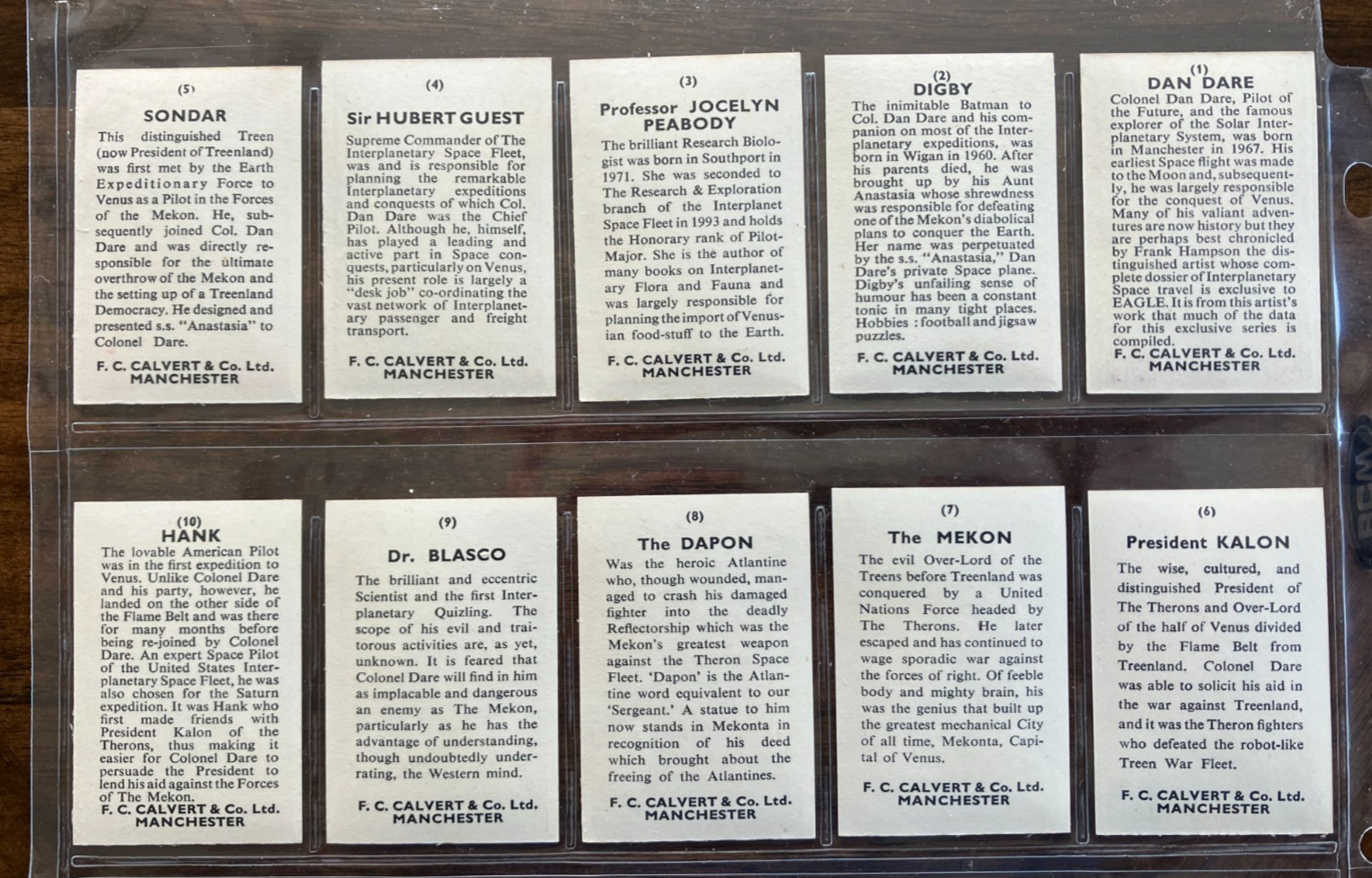 1954 CALVERT DAN DARE COMPLETE SET + Picture Card ALBUM
