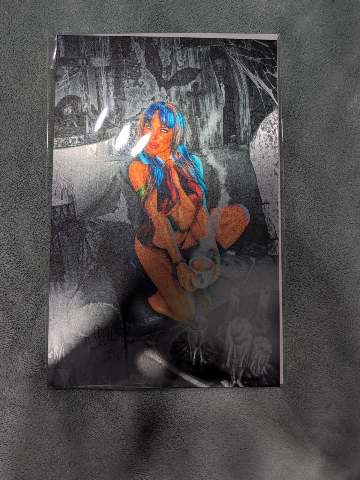 Vampirella #2 2025 Mark Spears Dallas Fan Expo Blue Virgin METAL LTD 10