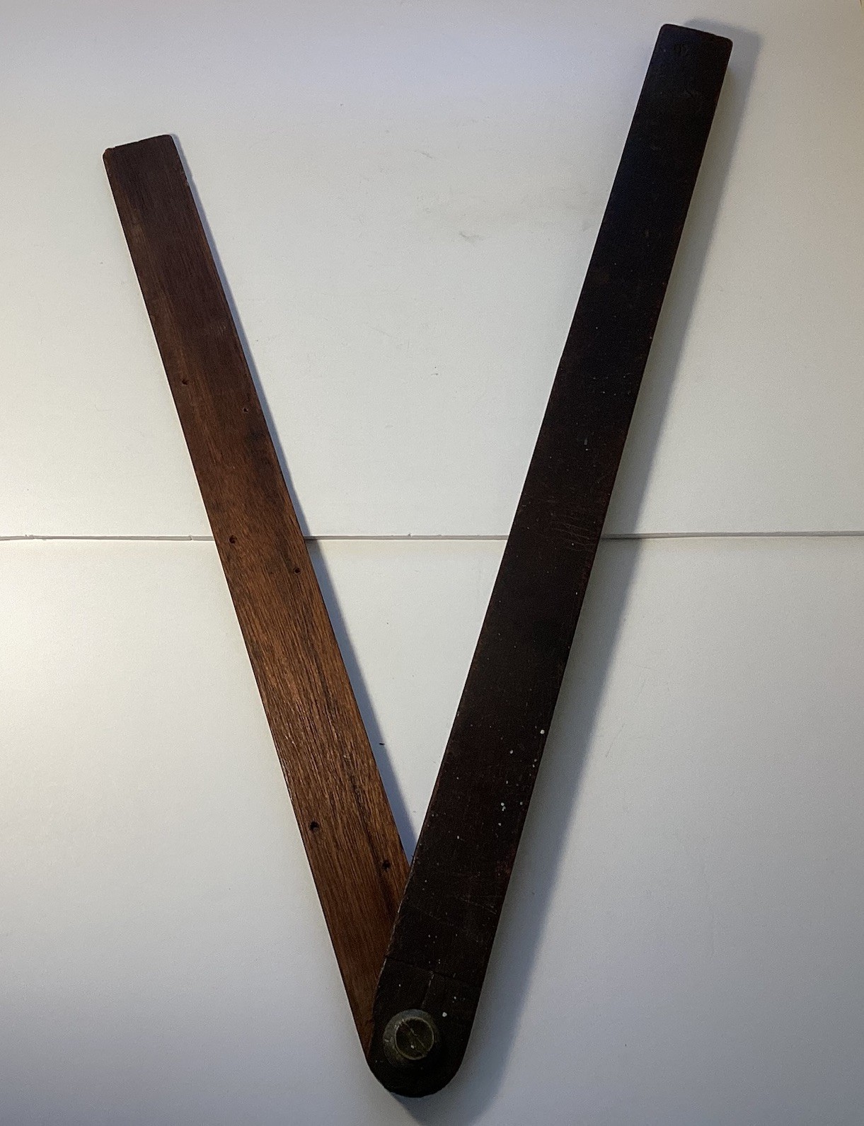 Antique 23” Shipwright Bevel Tool Ebony & Brass Signed J S Eriganza