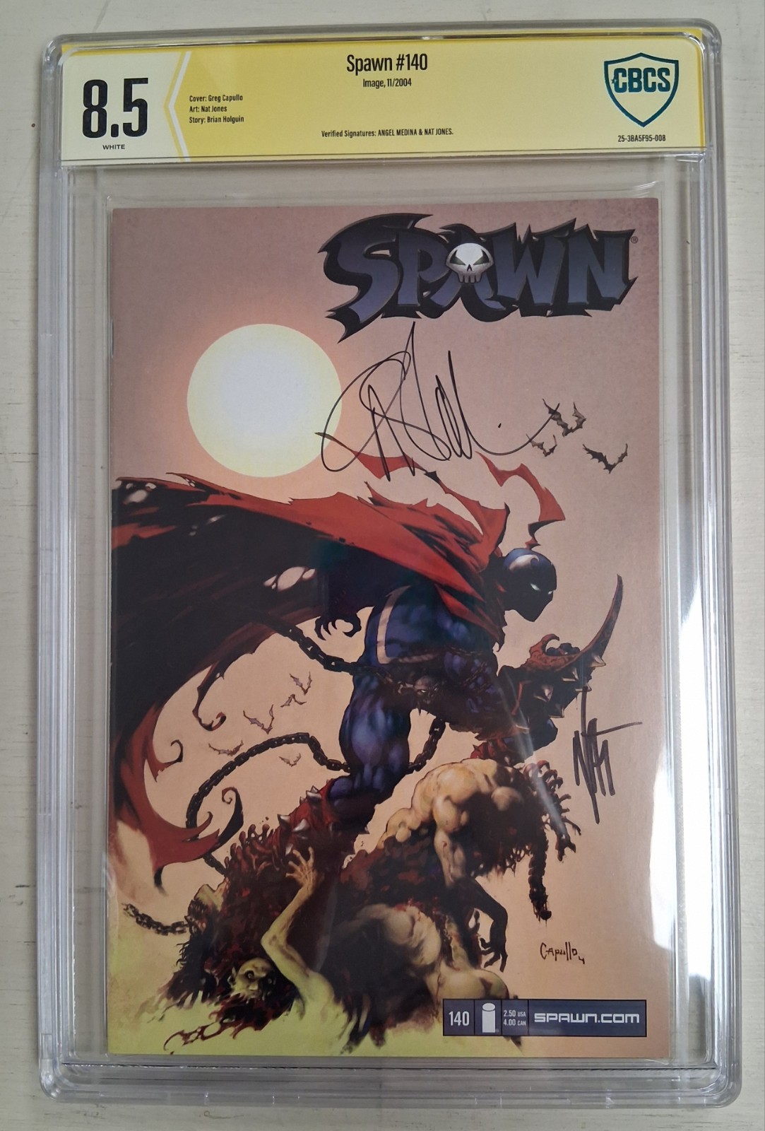 CERTIFIED AUTOGRAPHS 2004 Spawn #140 CBCS Graded 8.5 Wp Angel Medina Nat Jones